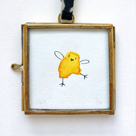 GUTE LAUNE KÜKEN Original Mini Aquarell