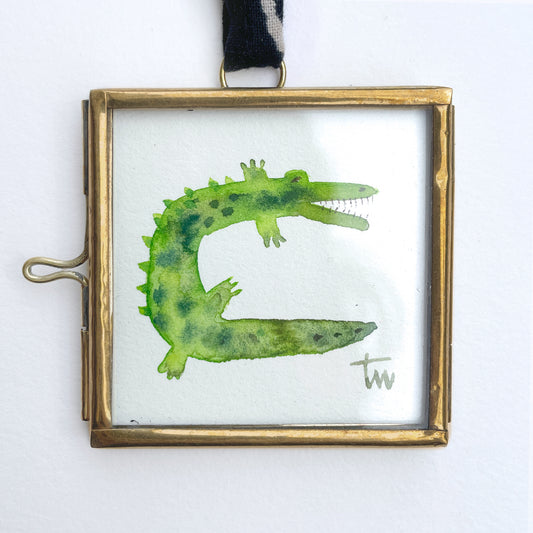 CROCODILE - Original Mini Aquarell