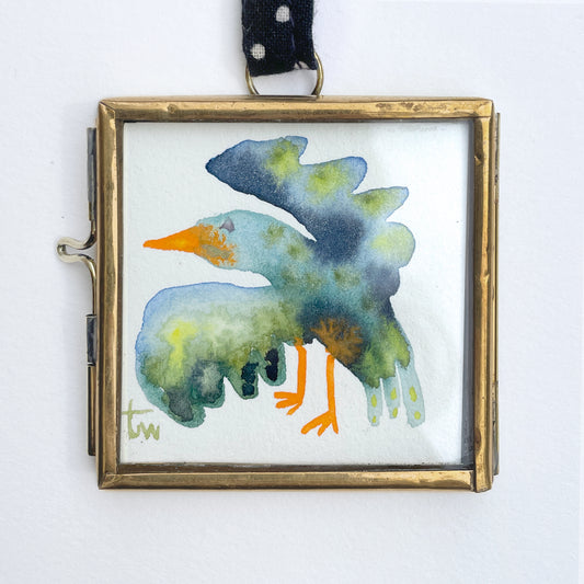 BIRD - WILD GARDEN Original Mini Aquarell